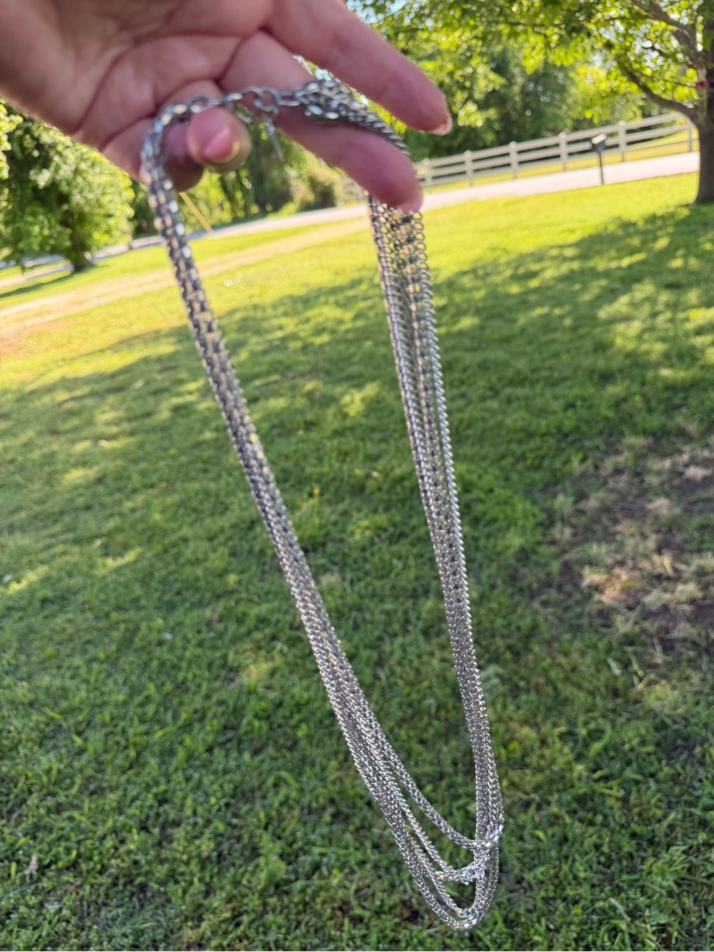 Silver-Tone Multi-Chain Necklace - Silver